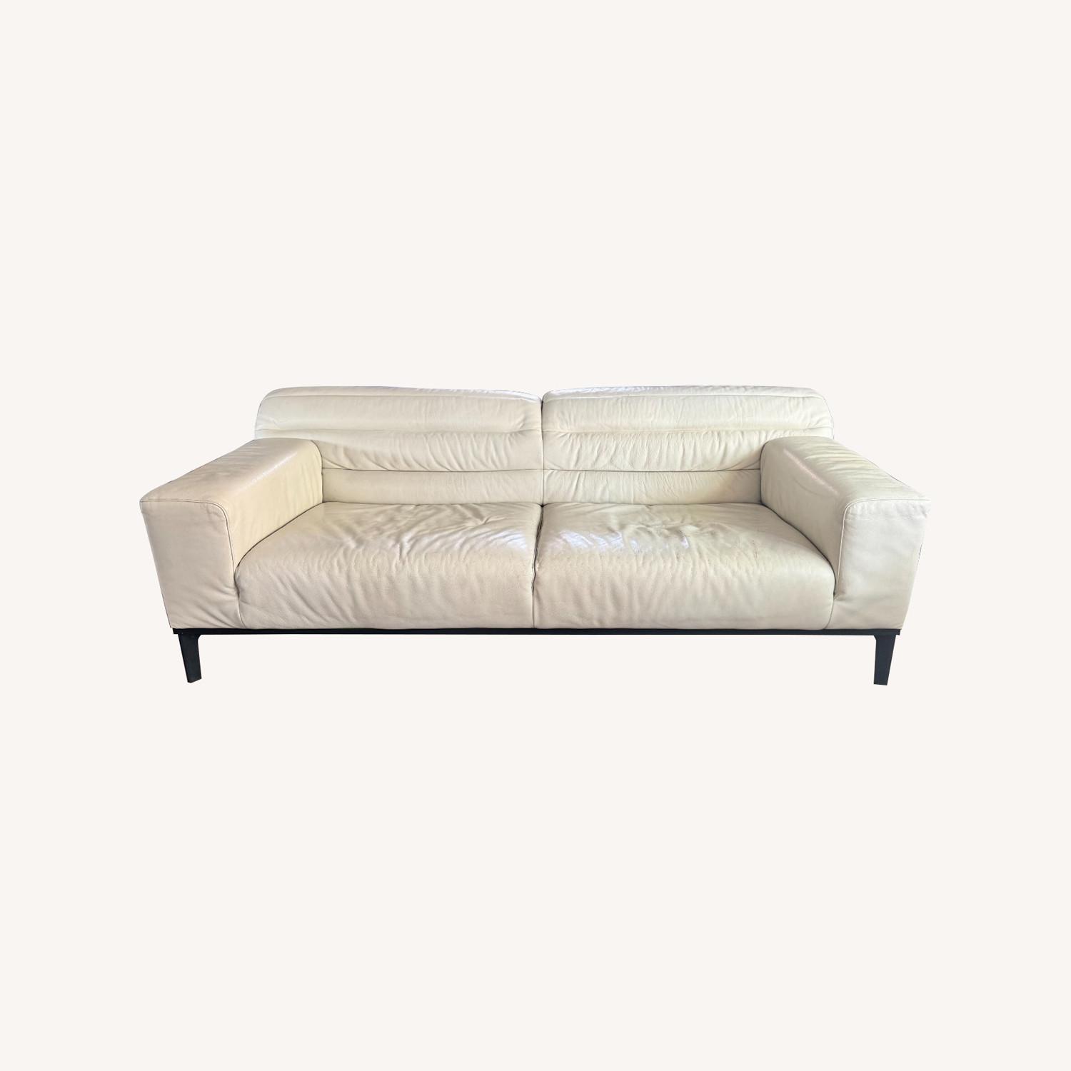 Italsofa White Leather 3+ Seater Sofa - image-0