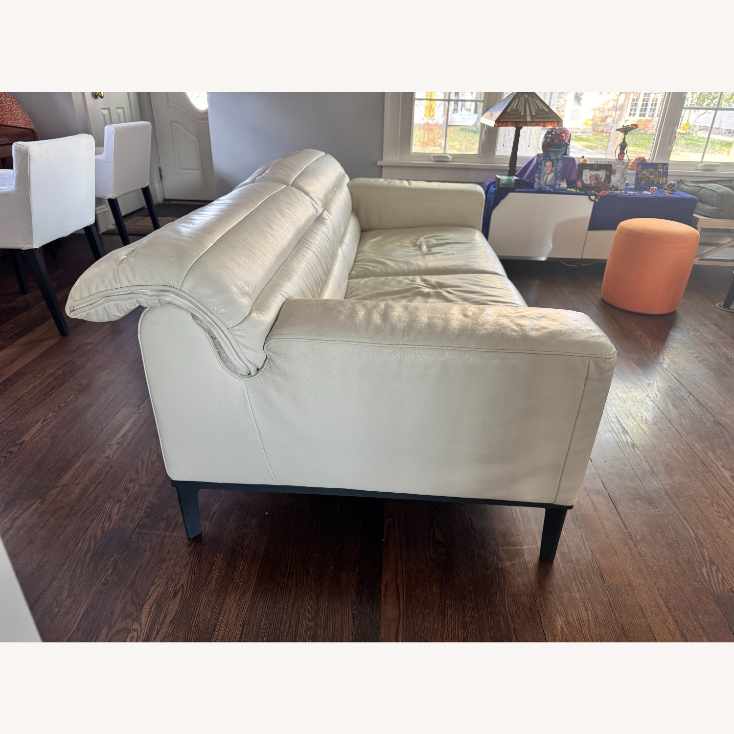 Italsofa White Leather 3+ Seater Sofa - image-3