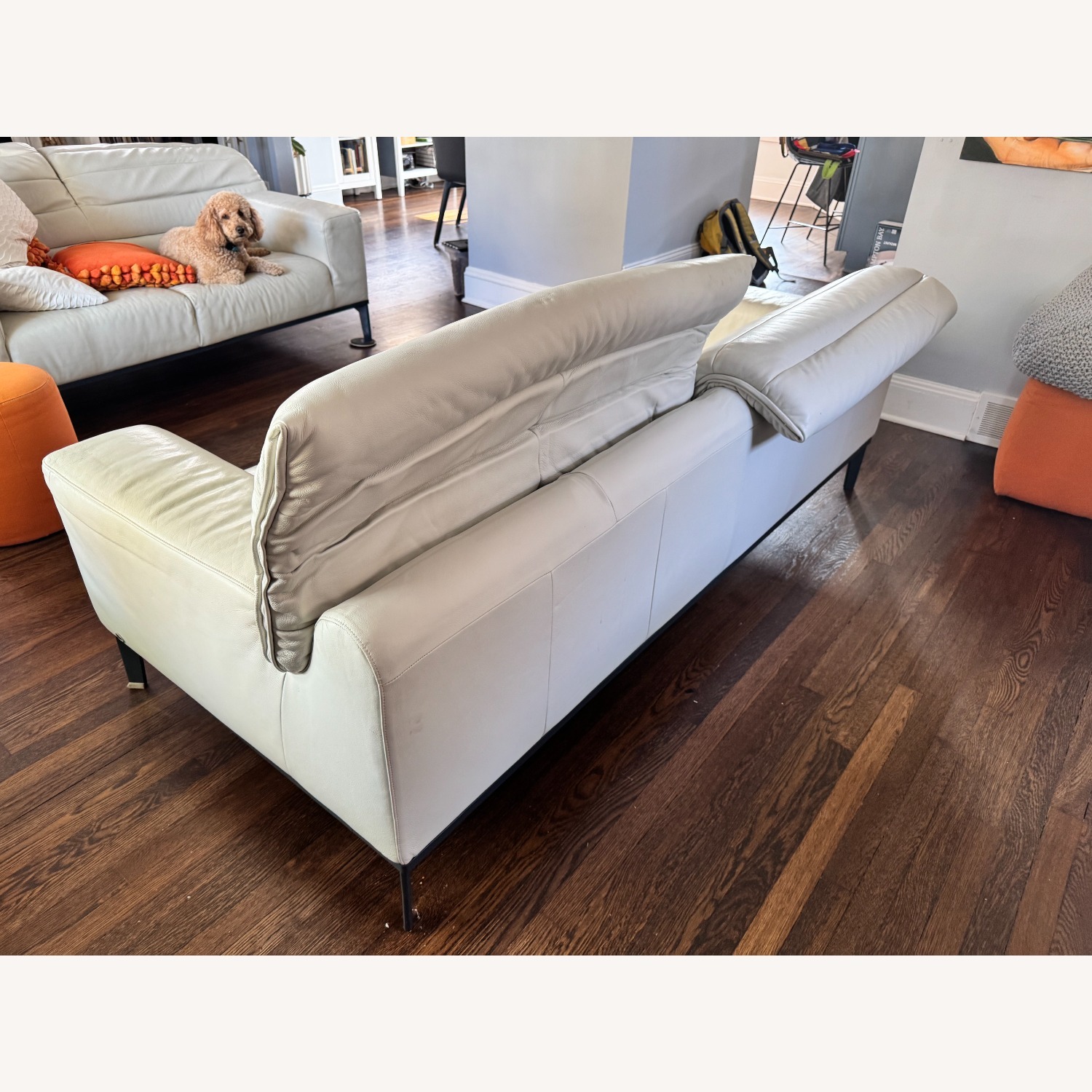 Italsofa White Leather 3+ Seater Sofa - image-4