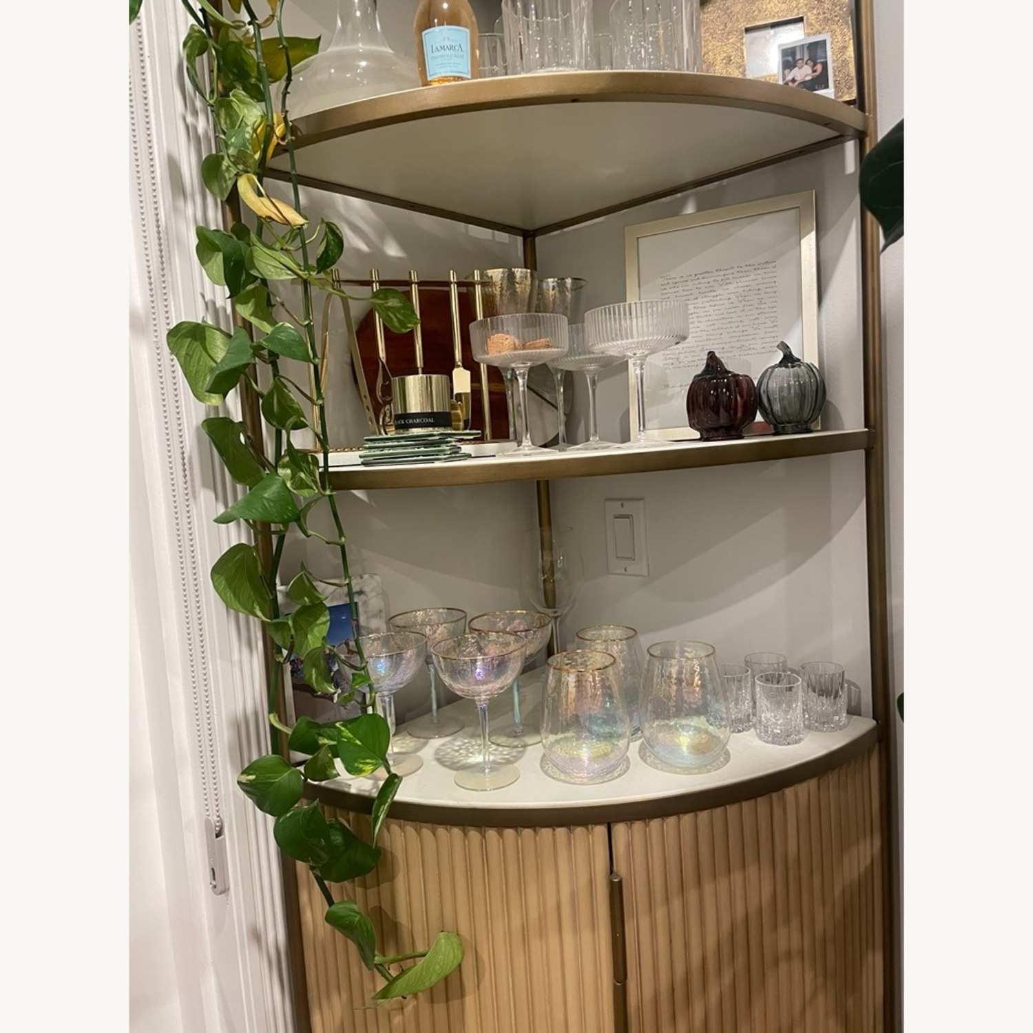 Crate & Barrel Fayette Corner Bookshelf Cabinet - image-3