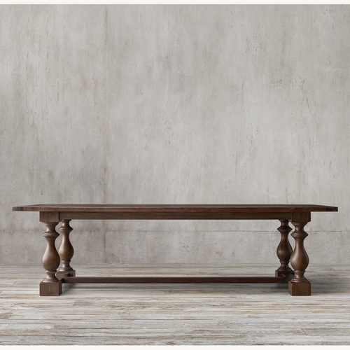 Used Restoration Hardware 17th C. Monastery Dark Brown Wood Dining Table for sale on AptDeco