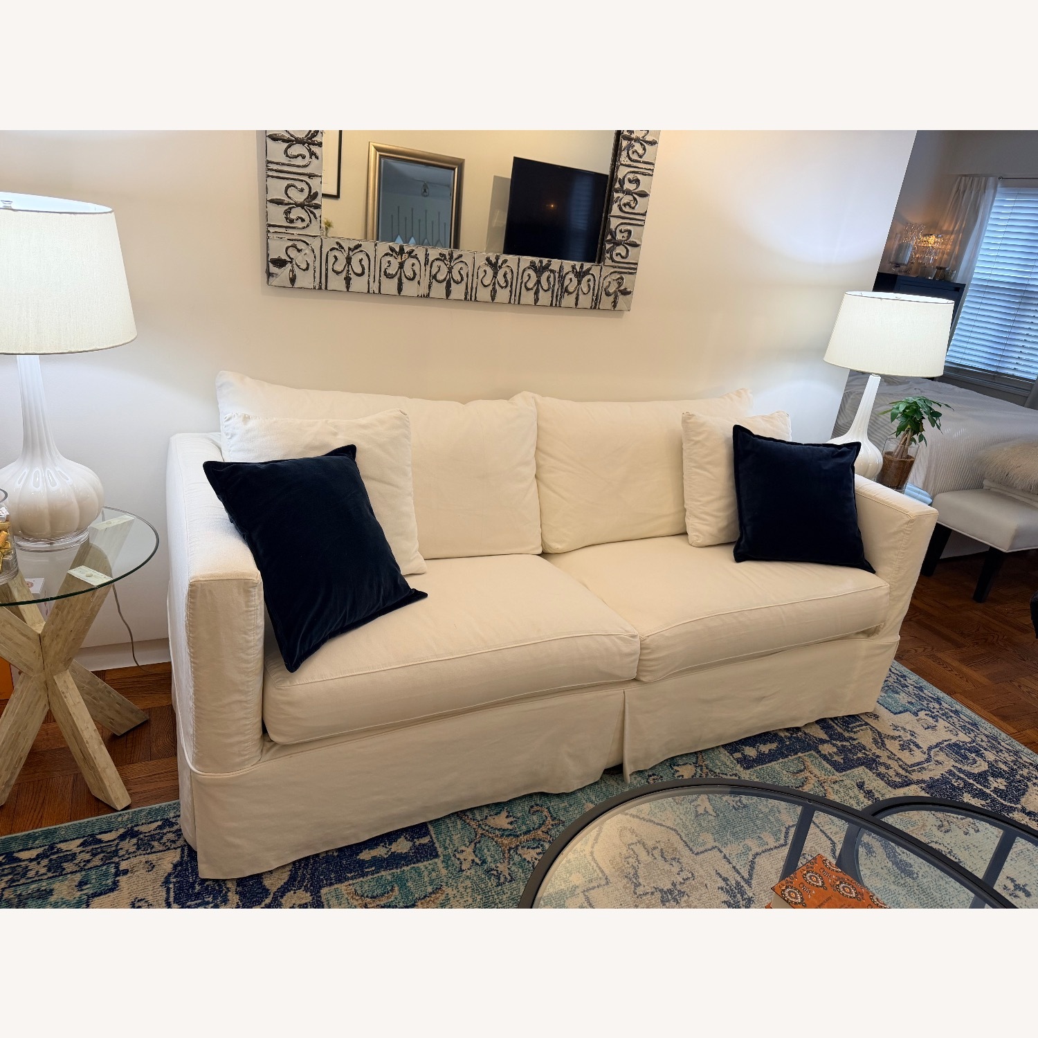 Crate & Barrel Willow White Sleeper Sofa - image-2