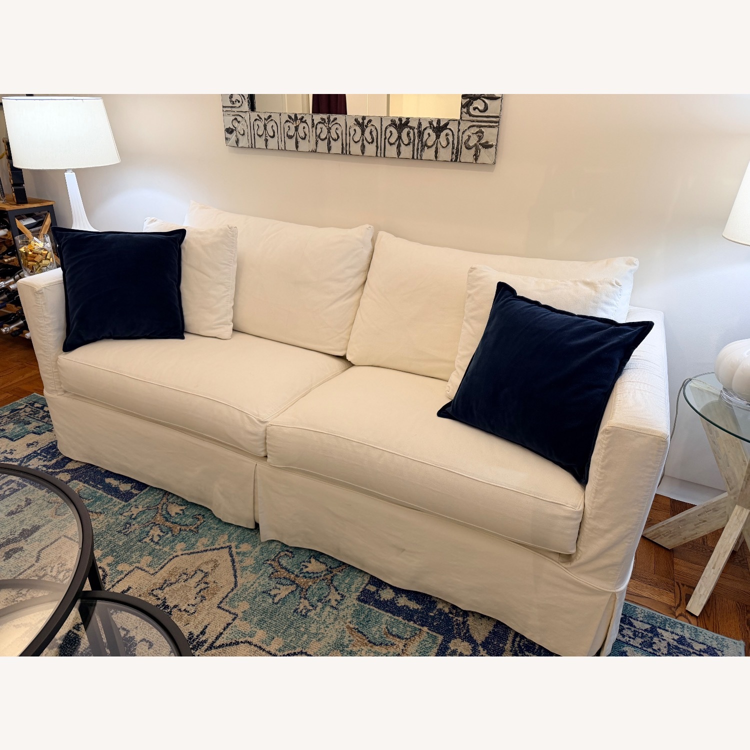 Crate & Barrel Willow White Sleeper Sofa - image-3