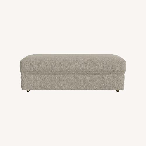 Used Bassett Allure Light Gray Fabric Ottoman for sale on AptDeco