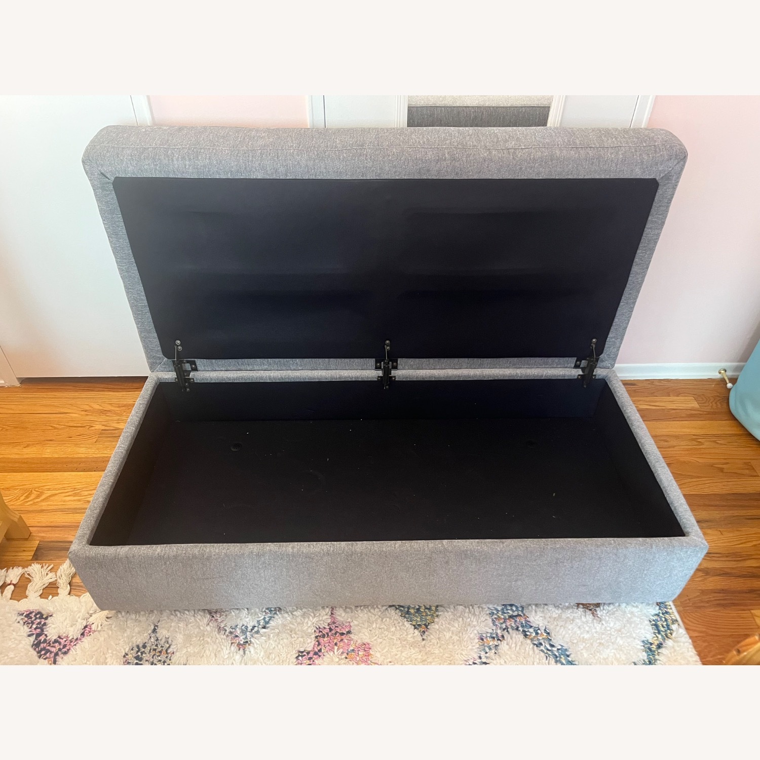 Bassett Allure Light Gray Fabric Ottoman - image-4