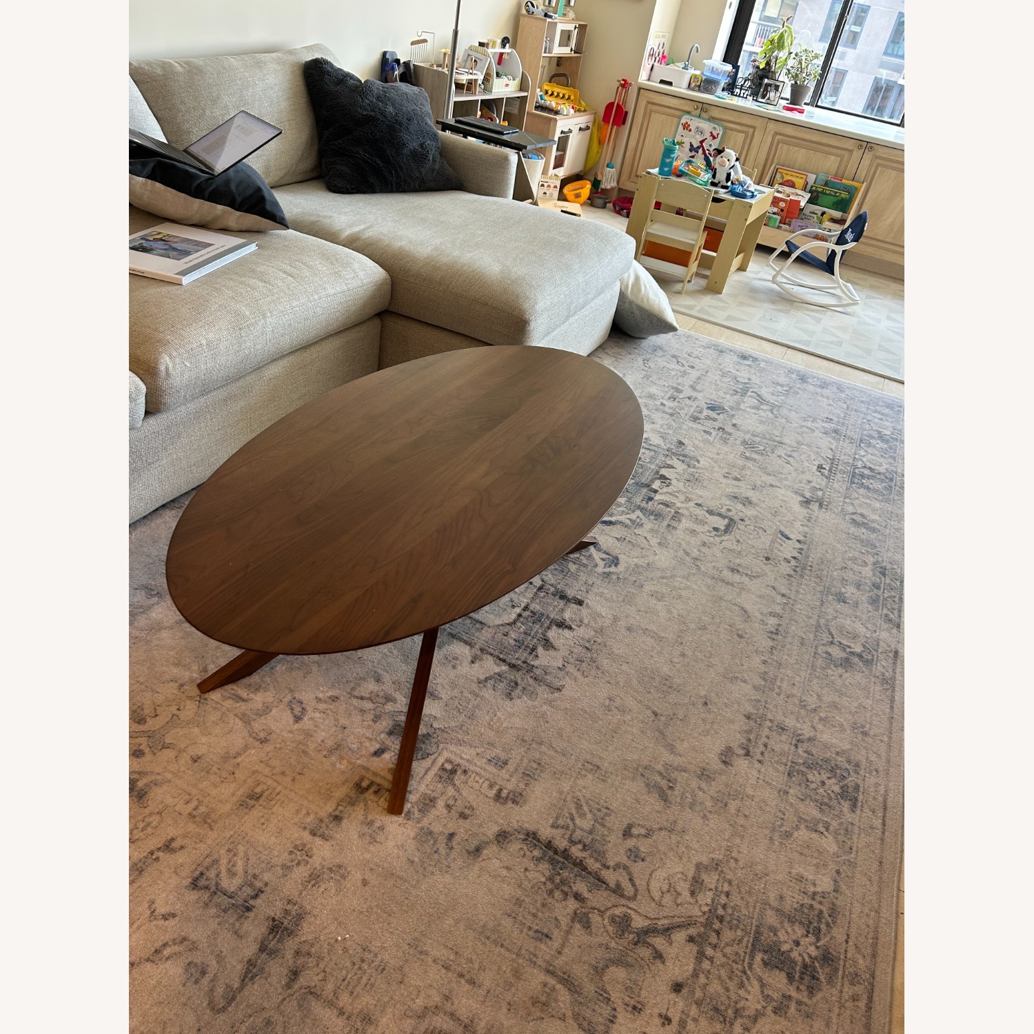 Crate & Barrel Apex Dark Brown Coffee Table - image-3