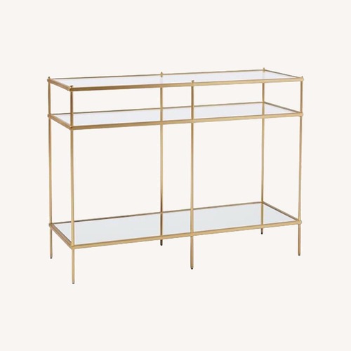 Used West Elm Brass and Glass Console for sale on AptDeco