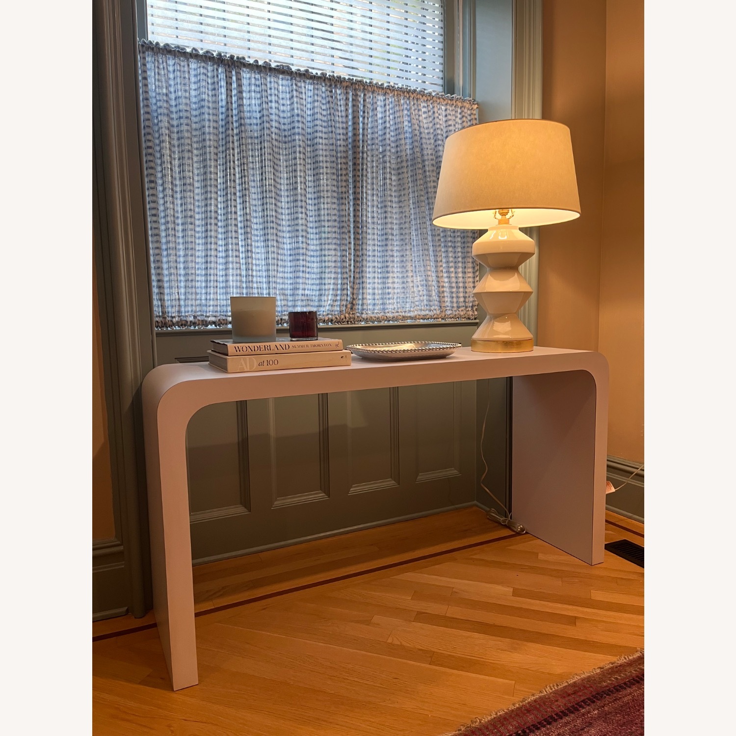 Vintage Parsons Style Console with Curved Edges - image-1
