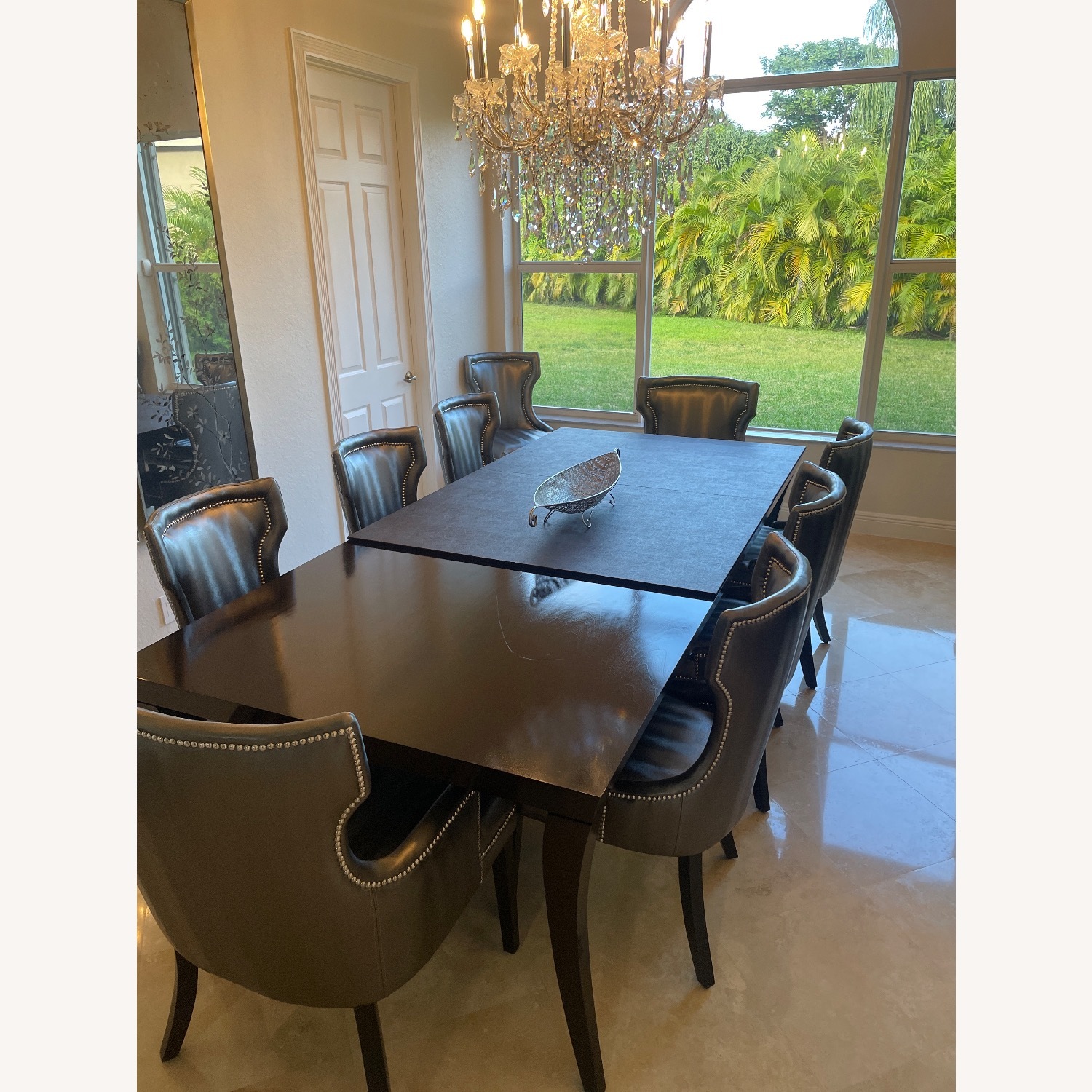 Dark Brown Wood Dining Table - image-2