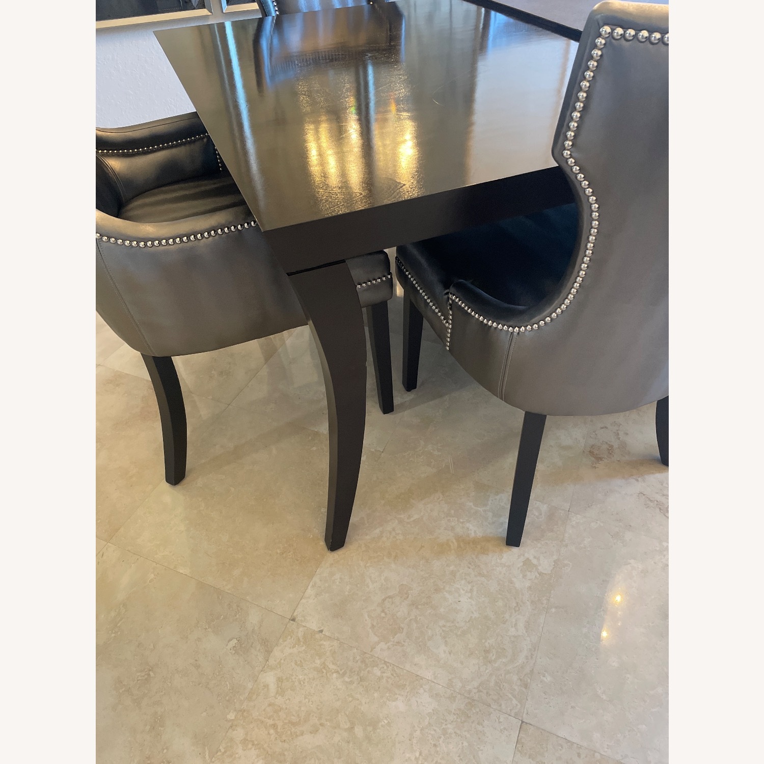 Dark Brown Wood Dining Table - image-3