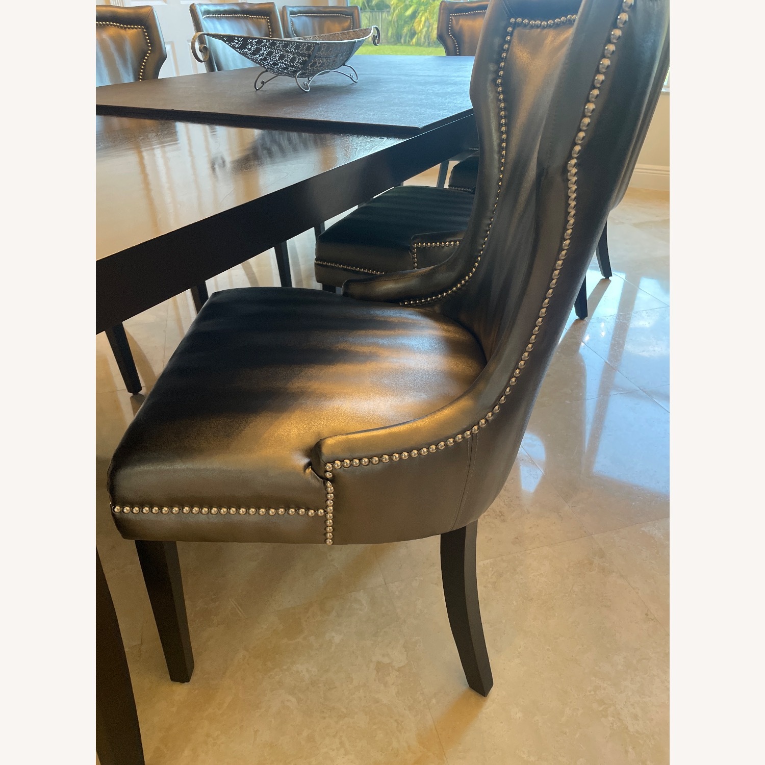 Dark Gray Wood Dining Chairs - image-3