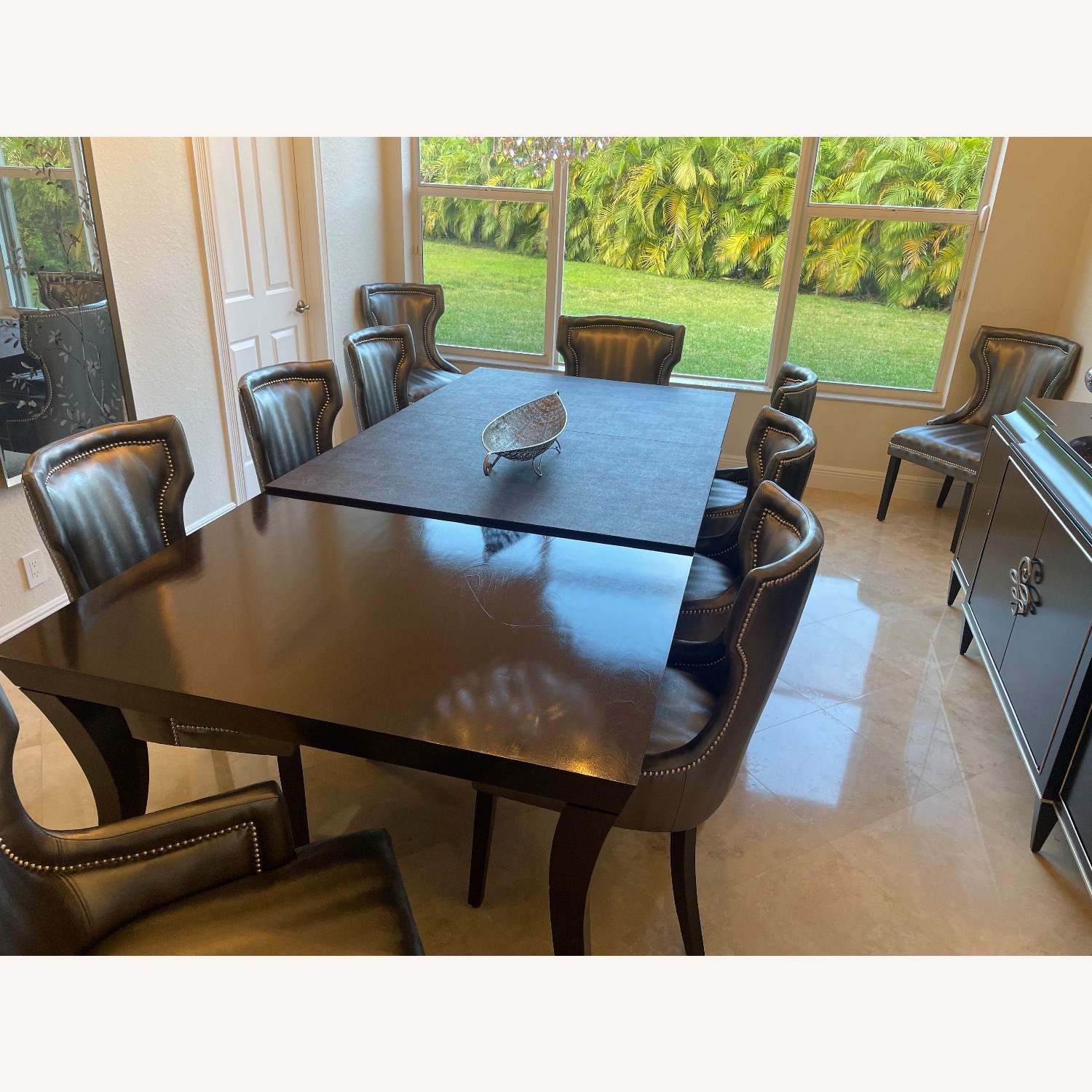 Dark Gray Wood Dining Chairs - image-2