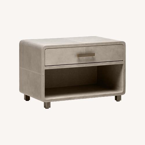 Used Made Goods Dante Gray Leather Nightstand for sale on AptDeco