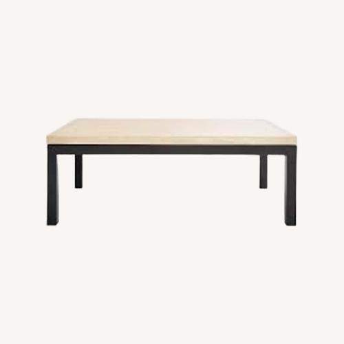 Used Crate and Barrel Parsons Tavertine Coffee Table for sale on AptDeco