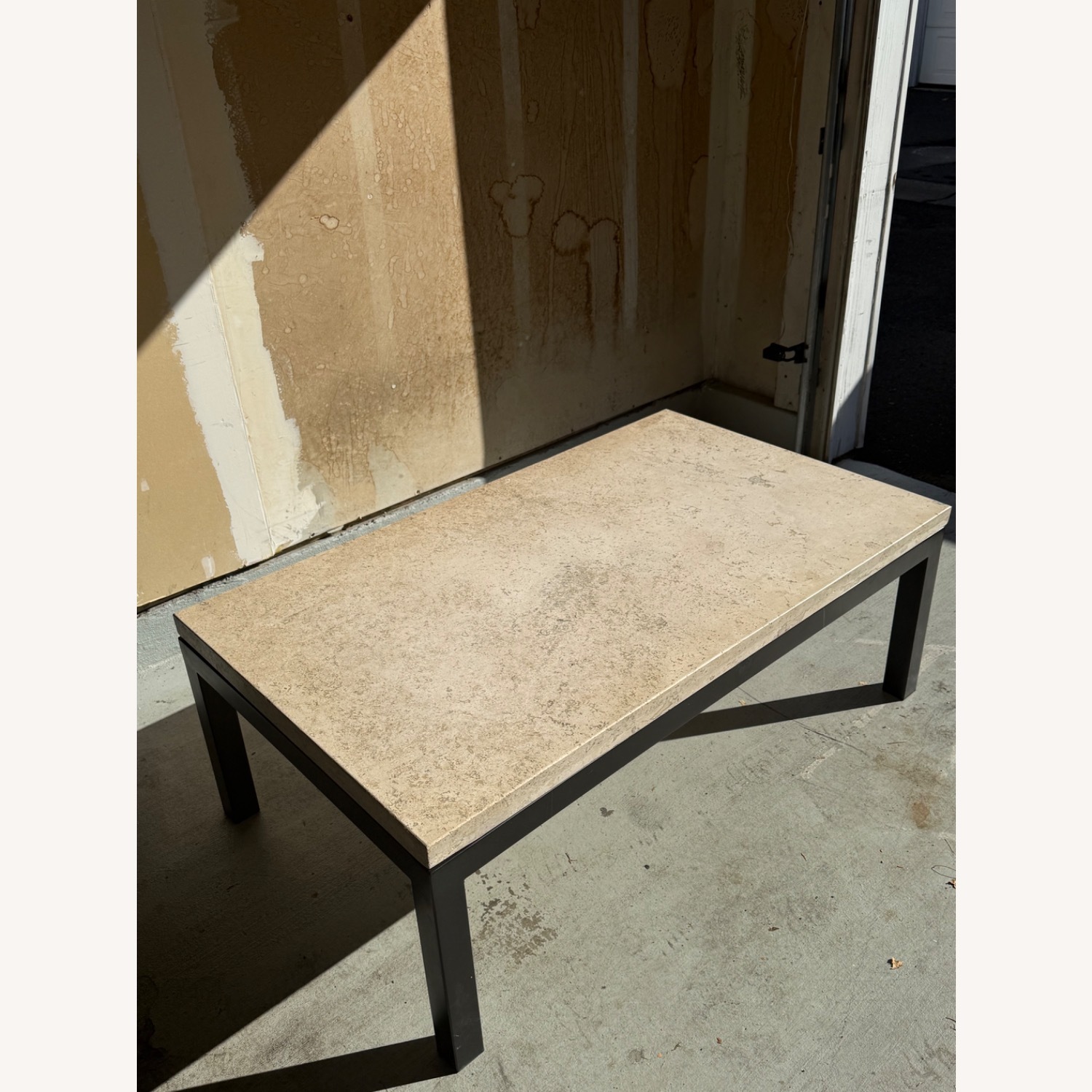 Crate and Barrel Parsons Tavertine  Coffee Table  - image-1