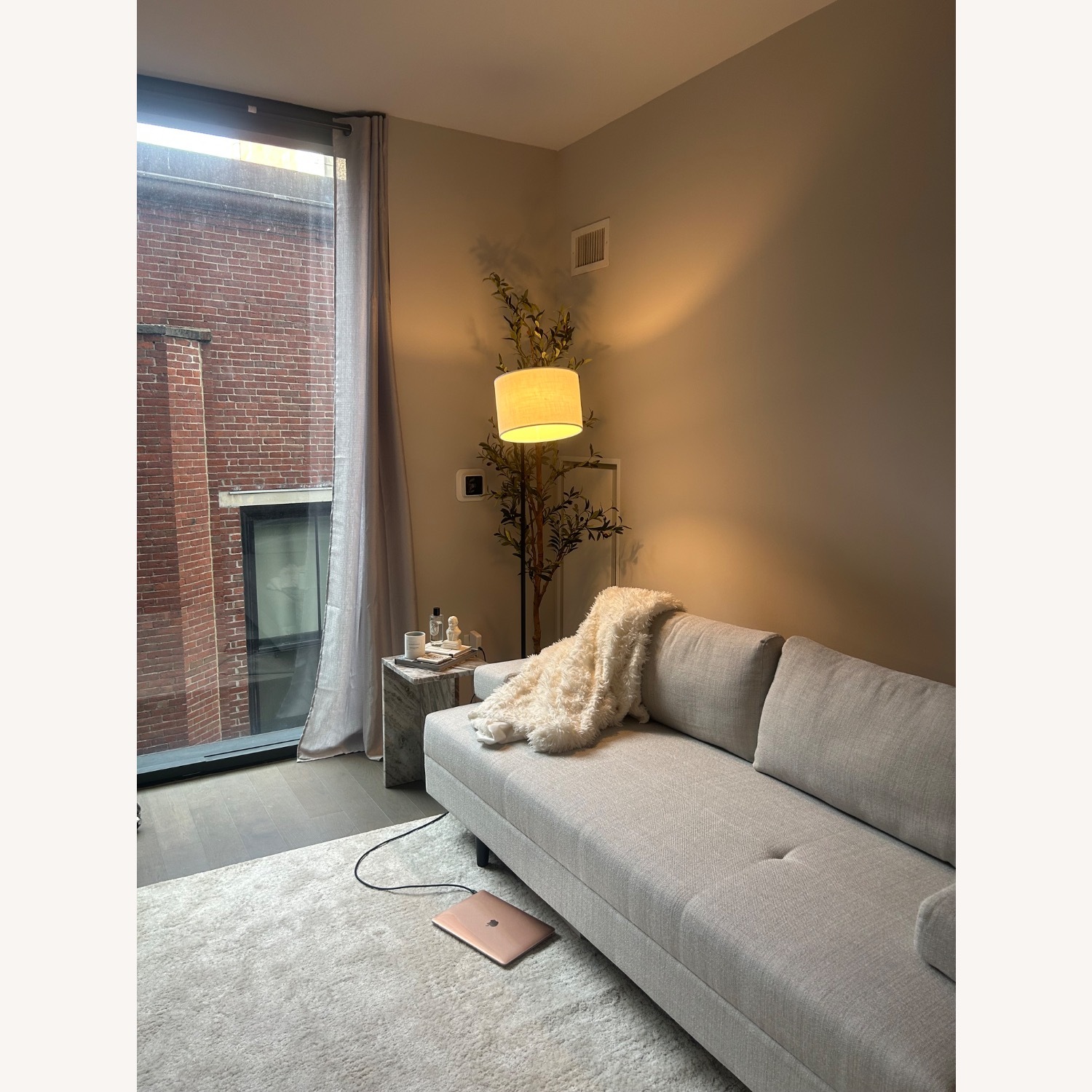 Lazzoni Light Gray Fabric Sleeper Sofa - image-1