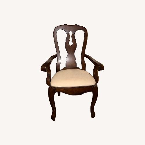 Used Pottery Barn Dark Brown Queen Anne Dining Chairs for sale on AptDeco