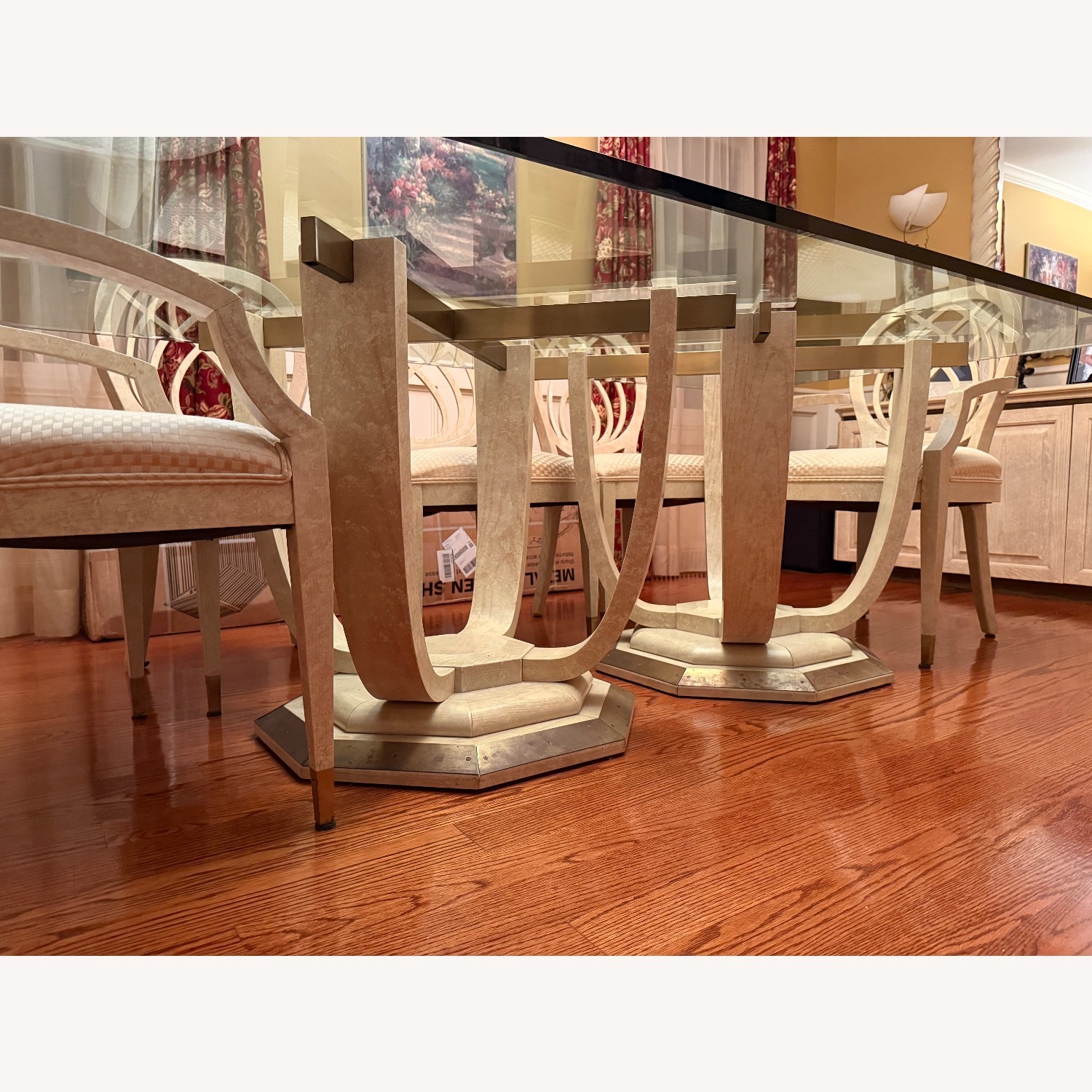 Henredon Table Legs with 1” thick Glass Top  - image-0
