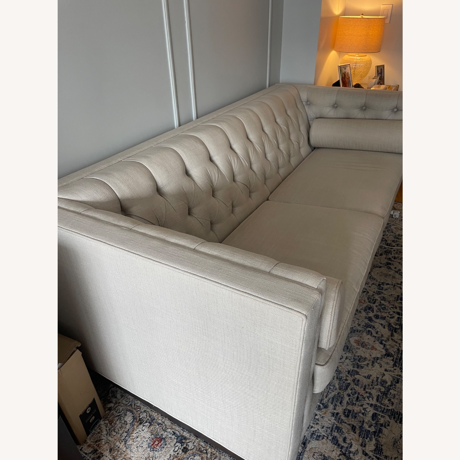 Ethan Allen Natural Fabric 3+ Seater Sofa - image-2