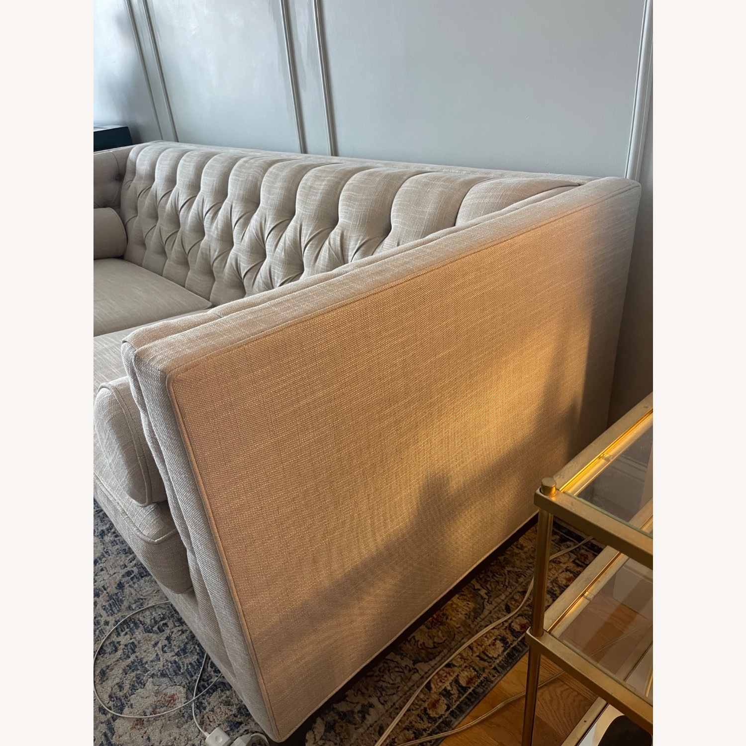 Ethan Allen Natural Fabric 3+ Seater Sofa - image-7