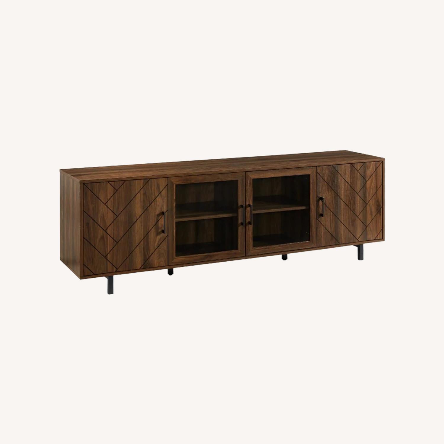 Walker Edison Dark Brown Wood Media Storage - image-0