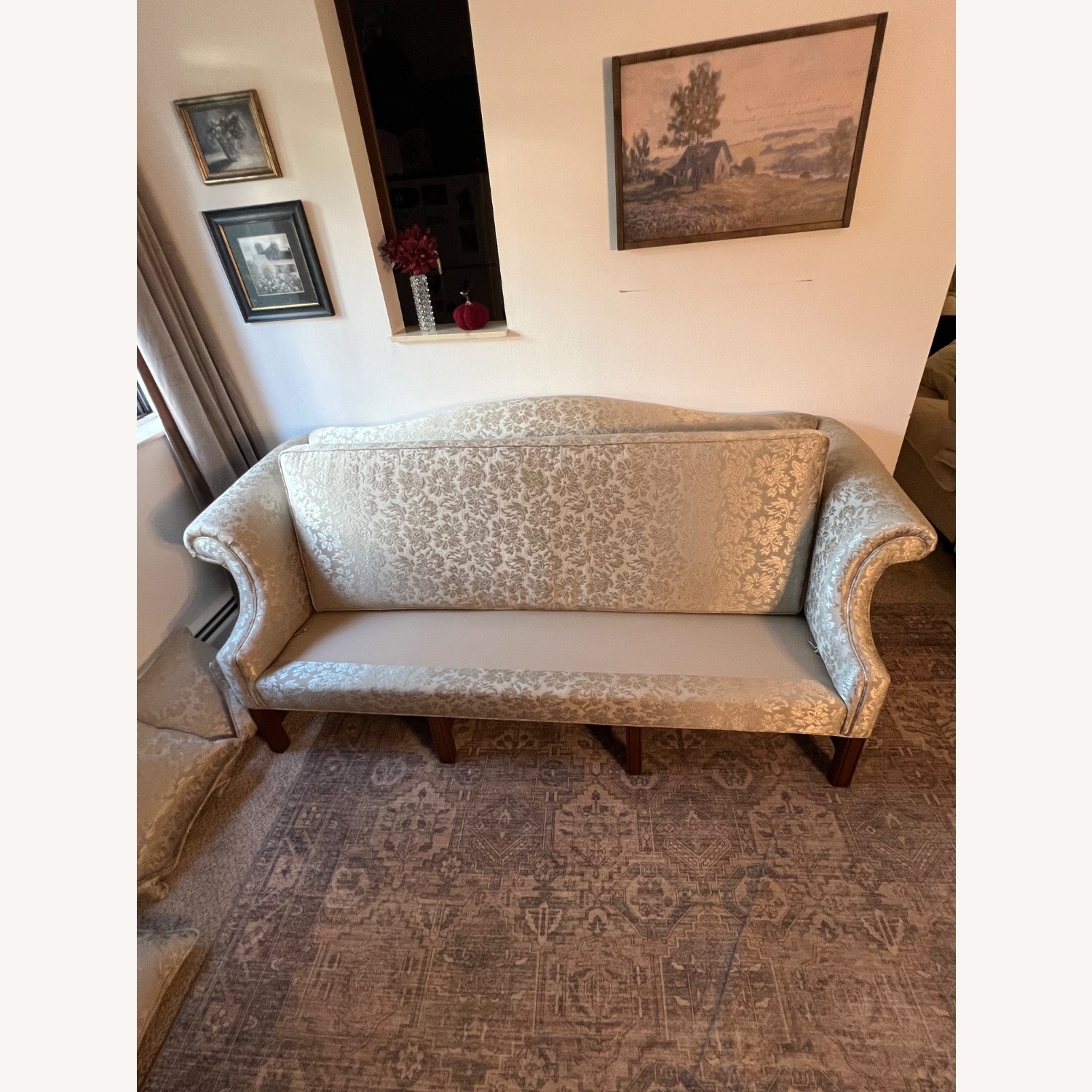 Custom Chippendale Camelback Mahogany Sofa - image-8