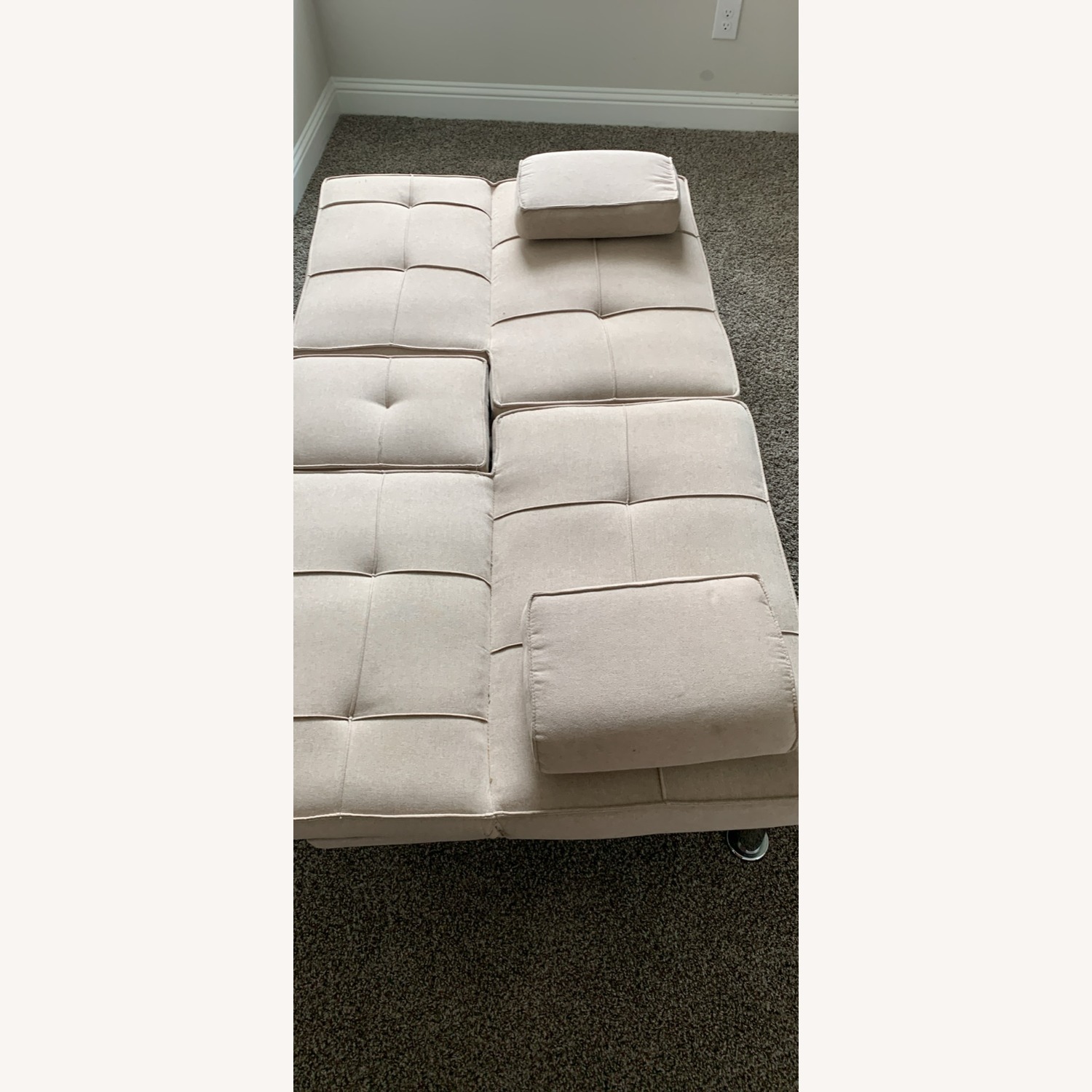 Walmart Modern Linen Convertible Futon Sofa Bed - image-6