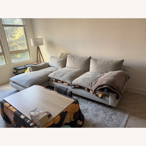 Used West Elm Light Gray Fabric 2 Piece Sectional for sale on AptDeco