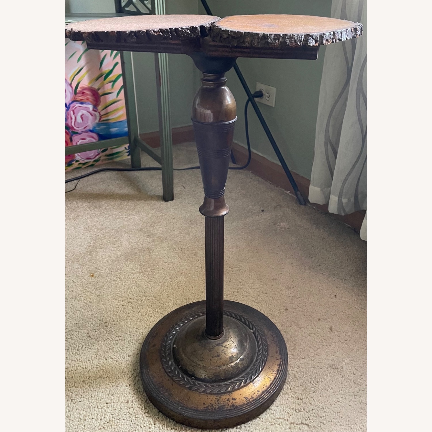 Vintage/Antique Finds Dark Brown Wood Side Table - image-1