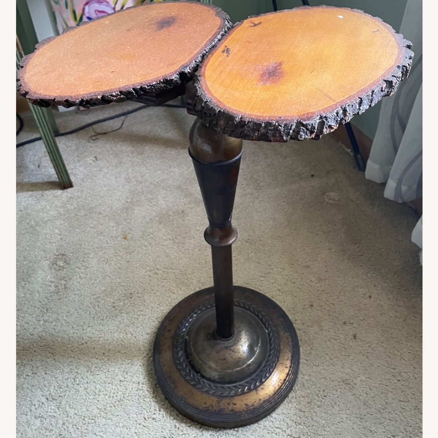 Vintage/Antique Finds Dark Brown Wood Side Table - image-2
