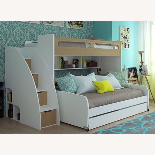 Used Multimo Belmondo White Lacquer Bunk Bed for sale on AptDeco