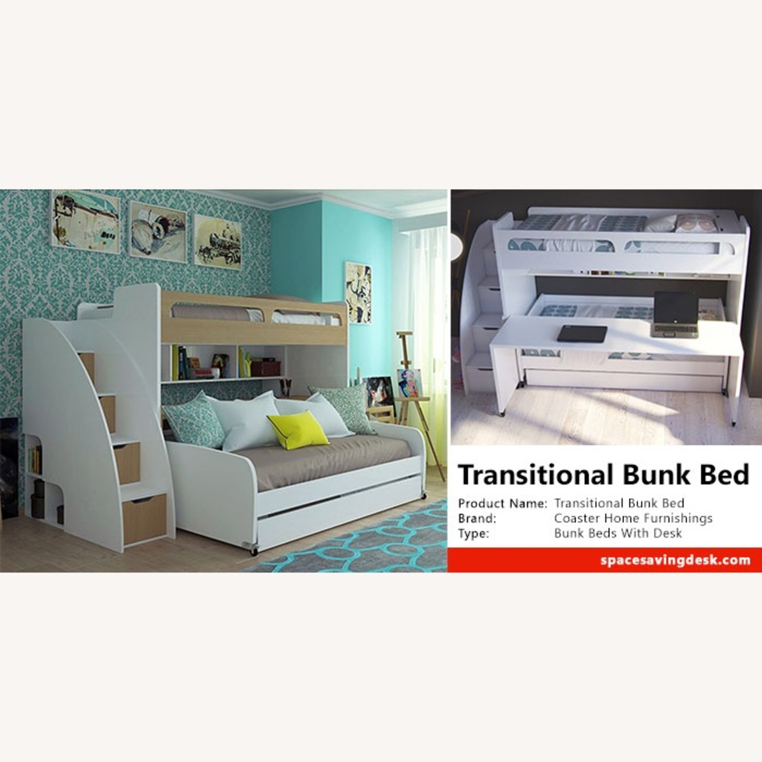 Multimo Belmondo White Lacquer Bunk Bed - image-7