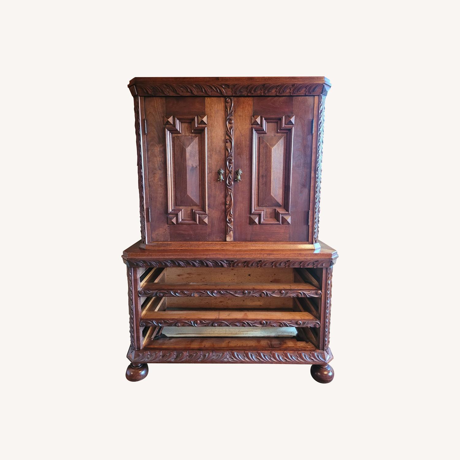 Vintage/Antique Finds Dark Brown Wood Sideboard - image-4