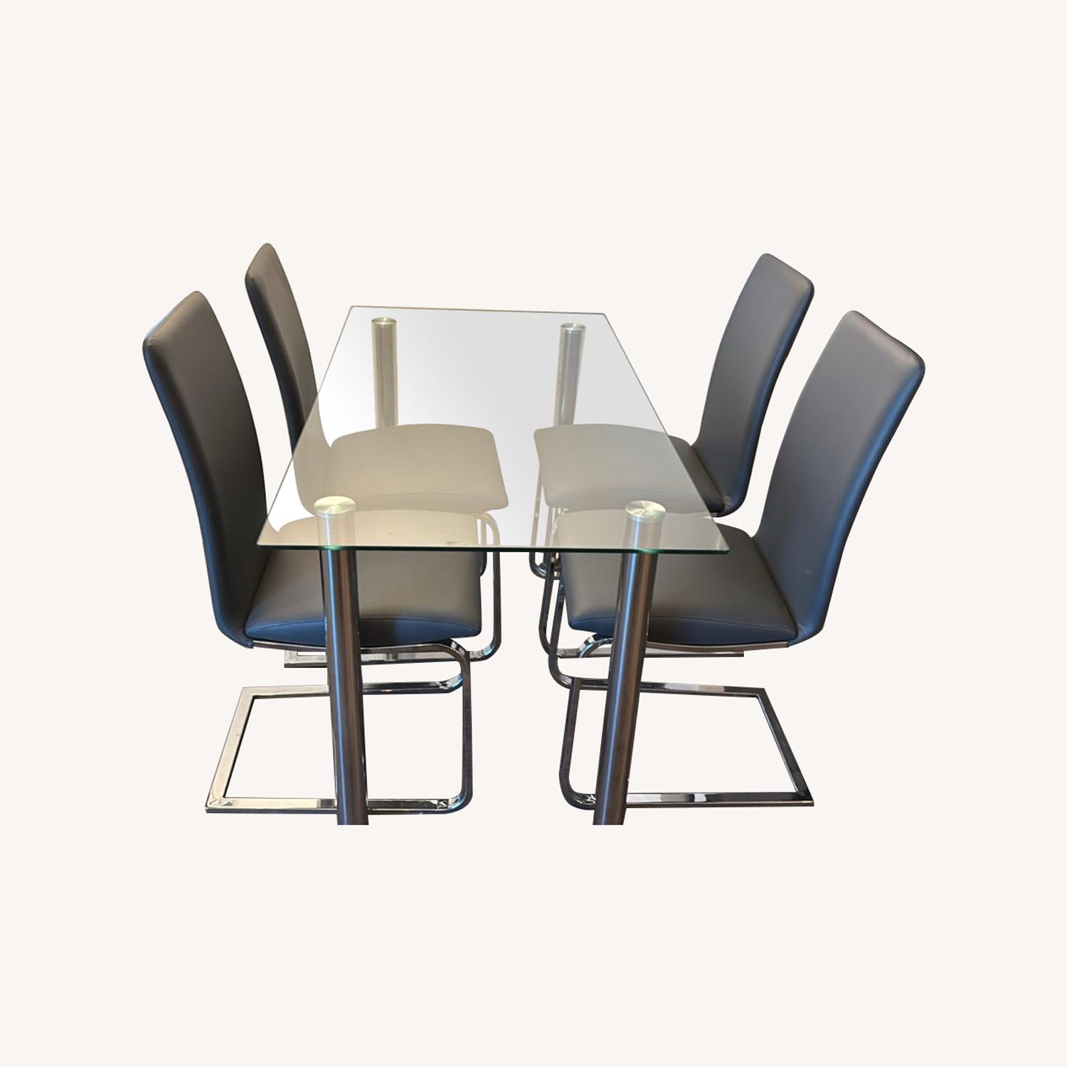 Glass Dining Table and 4 Chairs - image-0