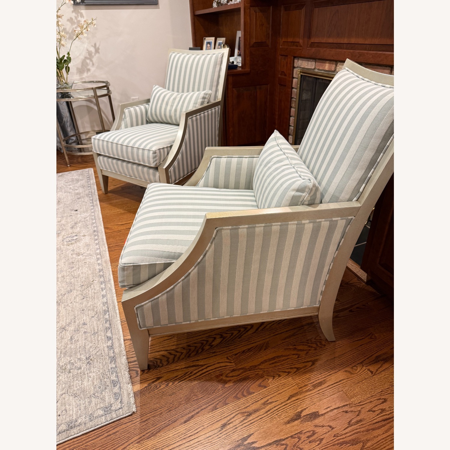 Vintage/Antique Finds Silver Fabric Accent Chairs - image-5