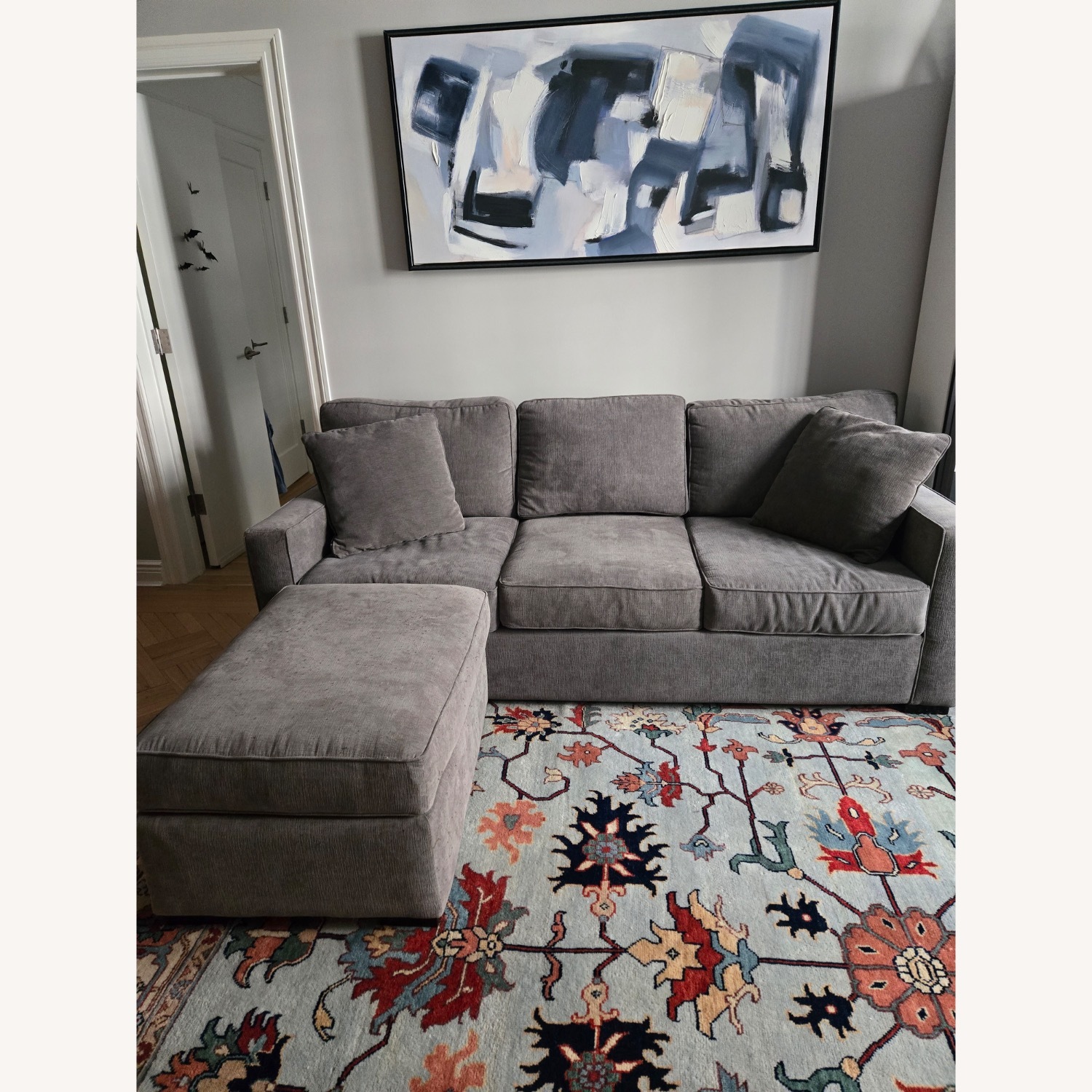 Radley 86" Fabric Qn Sleeper Sofa Bed W Ottoman - image-1