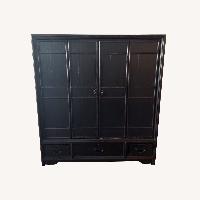 Ethan Allen Black Wood Media Storage