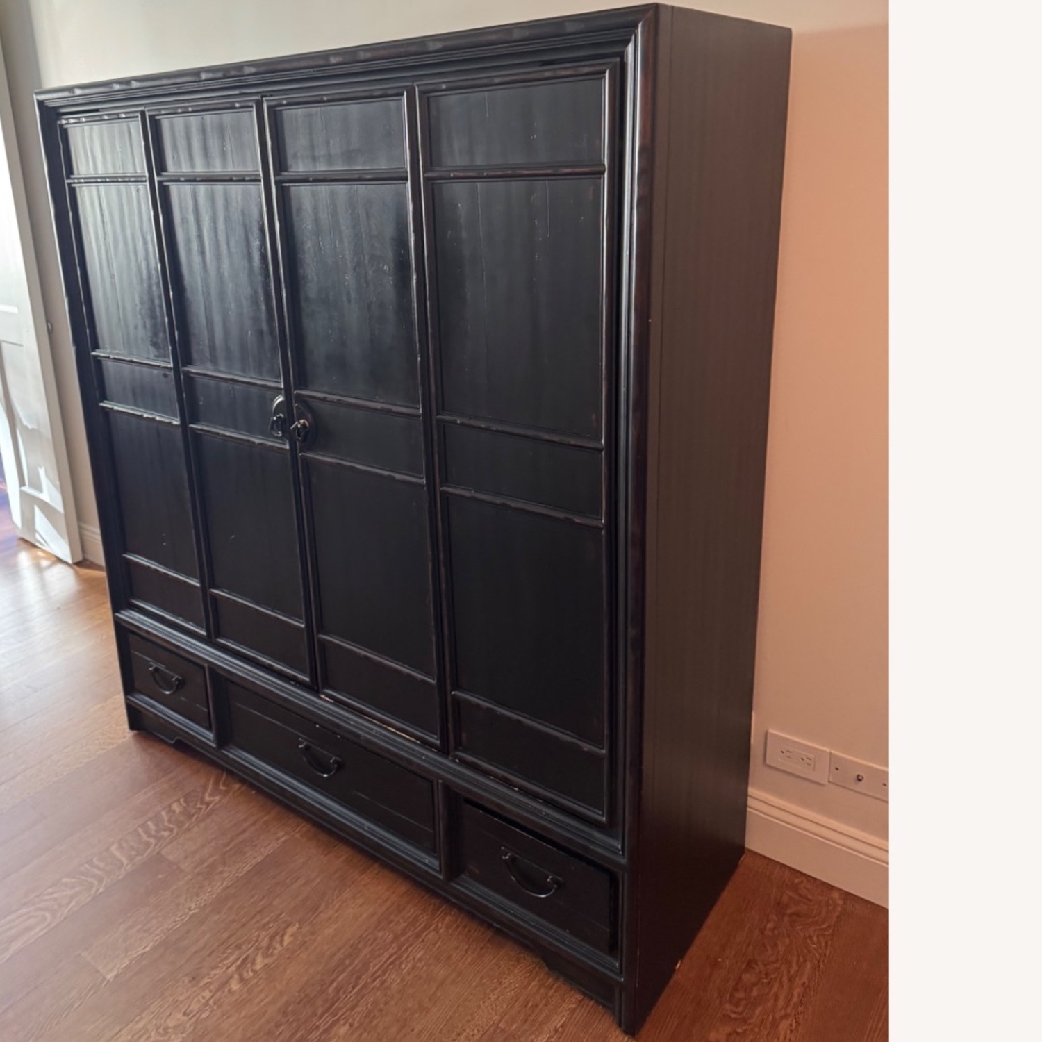 Ethan Allen Black Wood Media Storage - image-4