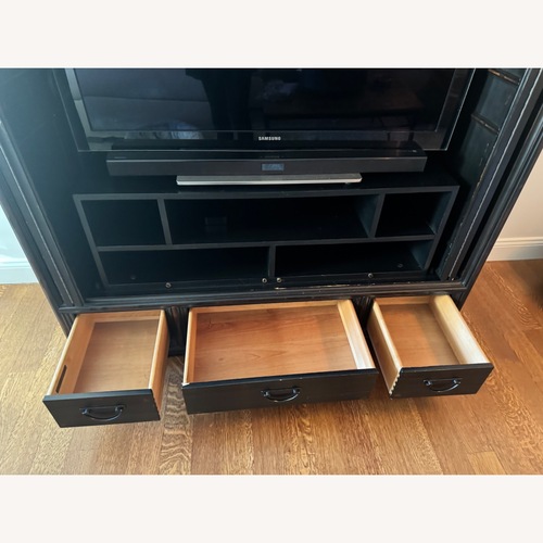 Used Ethan Allen Black Wood Media Storage for sale on AptDeco