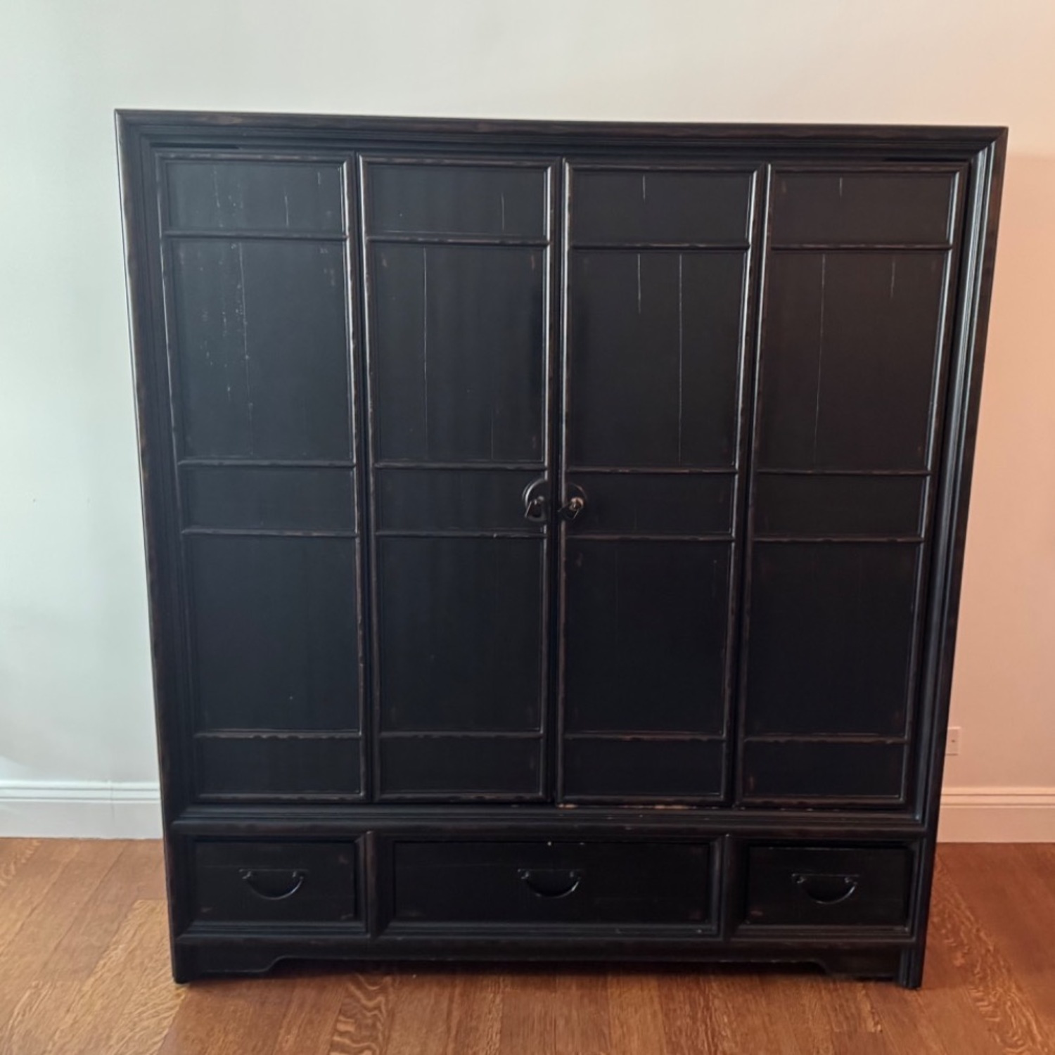 Ethan Allen Black Wood Media Storage - image-2