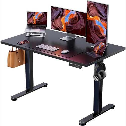 Used Black Metal Height Adjustable Electric Desk for sale on AptDeco