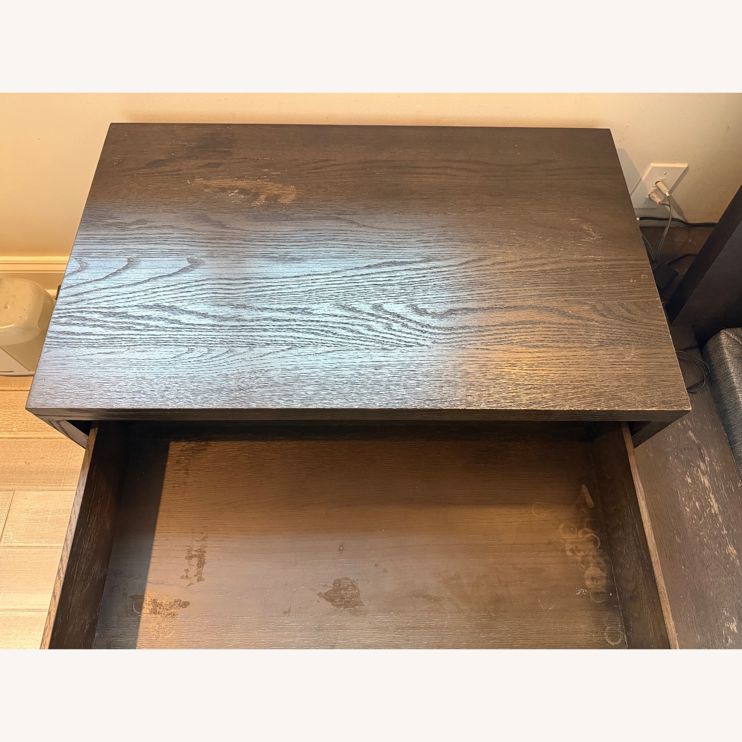 Restoration Hardware Bezier Dark Brown Wood Nightstands - image-4