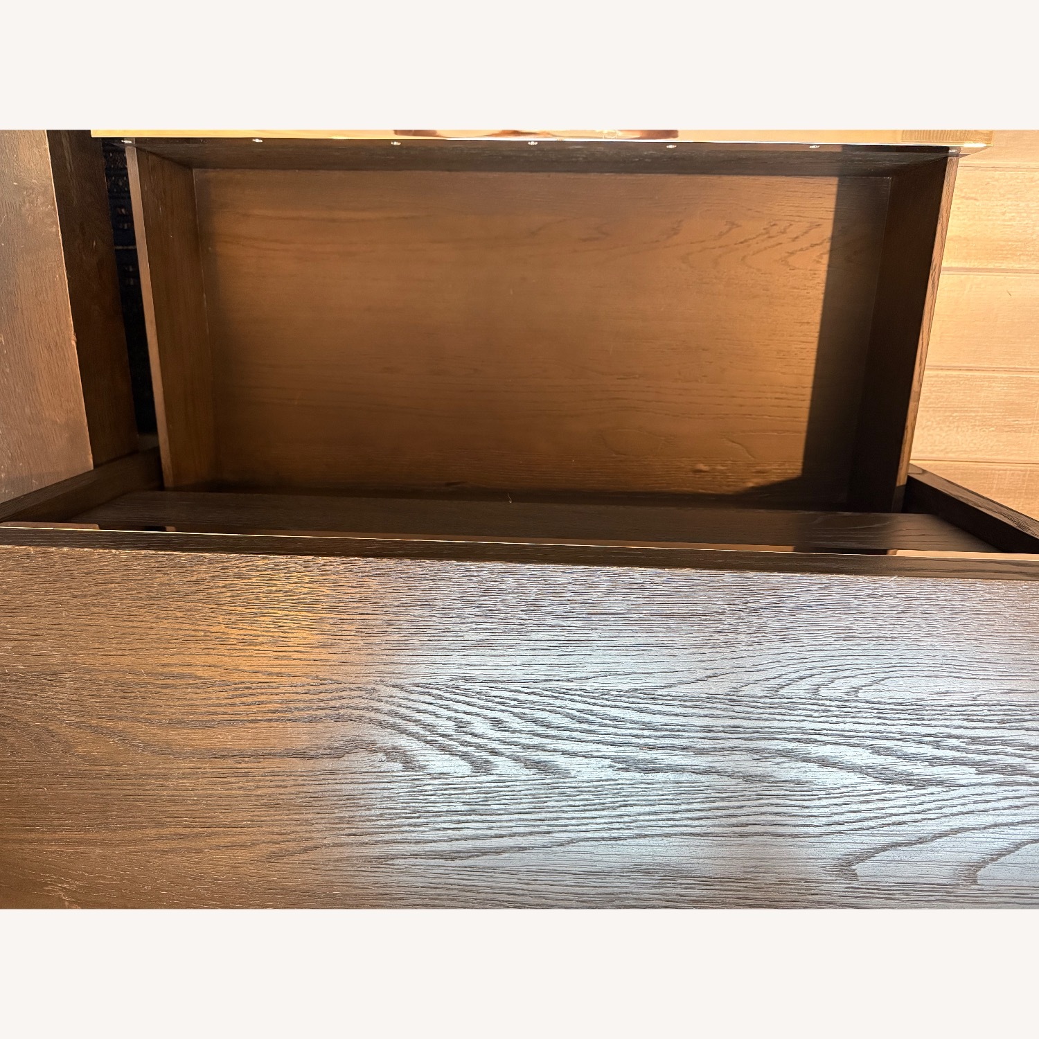 Restoration Hardware Bezier Dark Brown Wood Nightstands - image-5