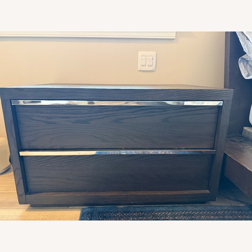 Used Restoration Hardware Bezier Dark Brown Wood Nightstands for sale on AptDeco