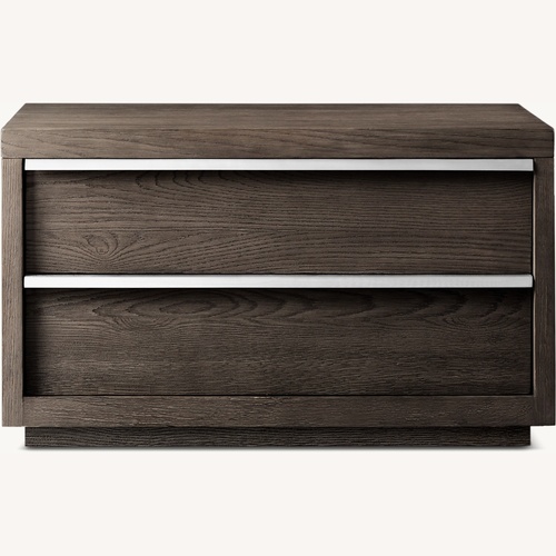 Used Restoration Hardware Bezier Dark Brown Wood Nightstands for sale on AptDeco