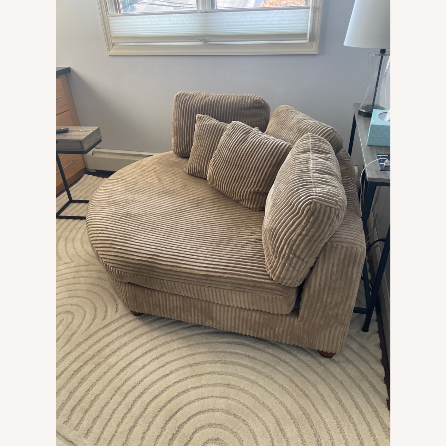 A&E Wood Designs Light Gray Chair and a Half - image-3