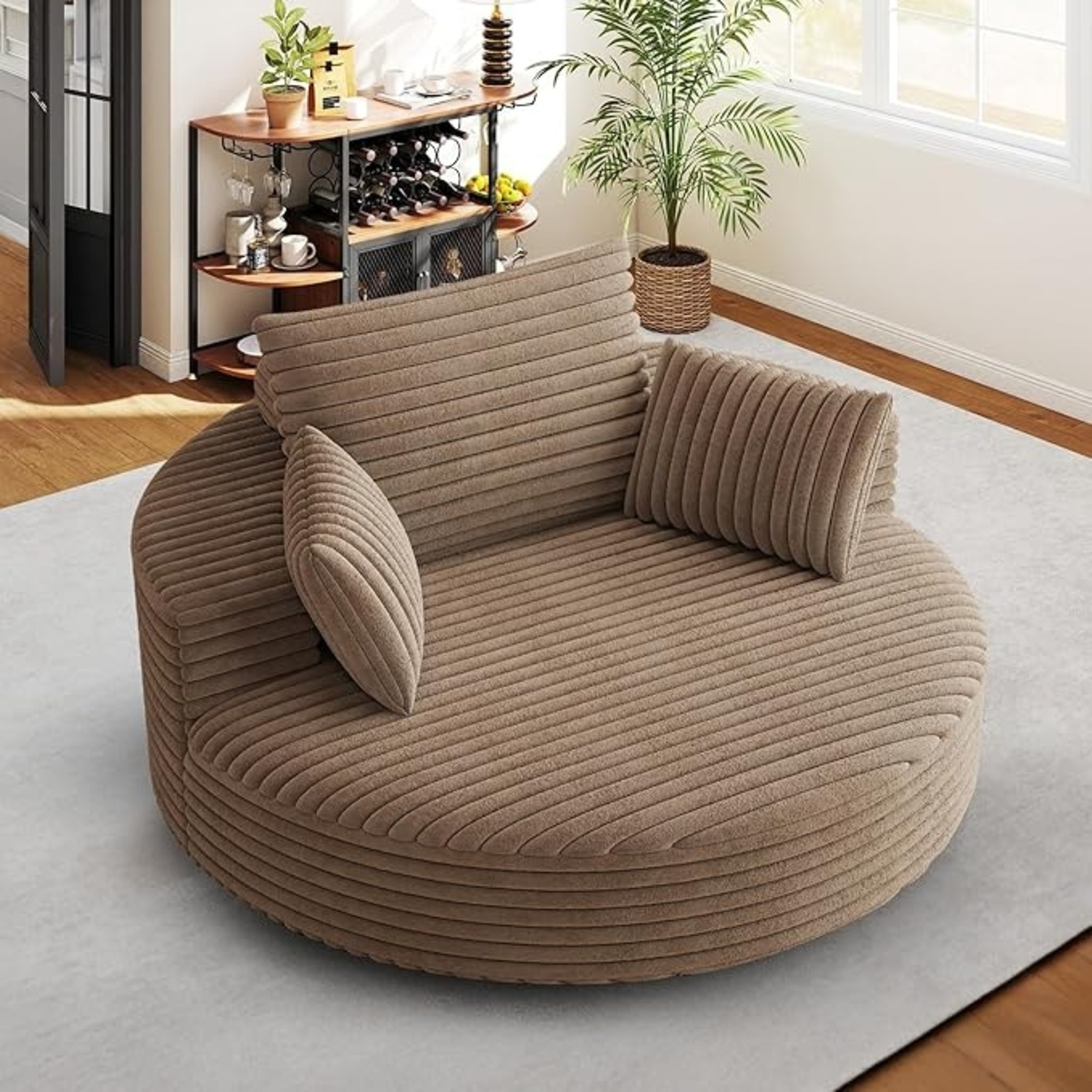 A&E Wood Designs Light Gray Chair and a Half - image-4