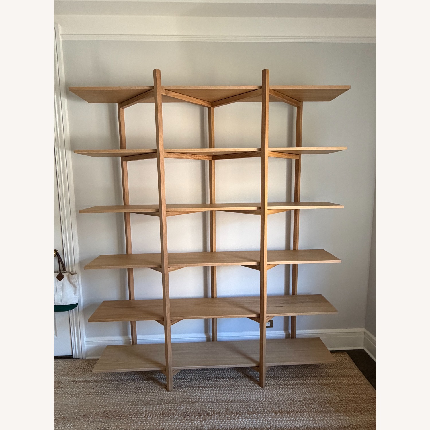 Hem Zig Zag High Shelf Natural Wood Bookcase - image-1