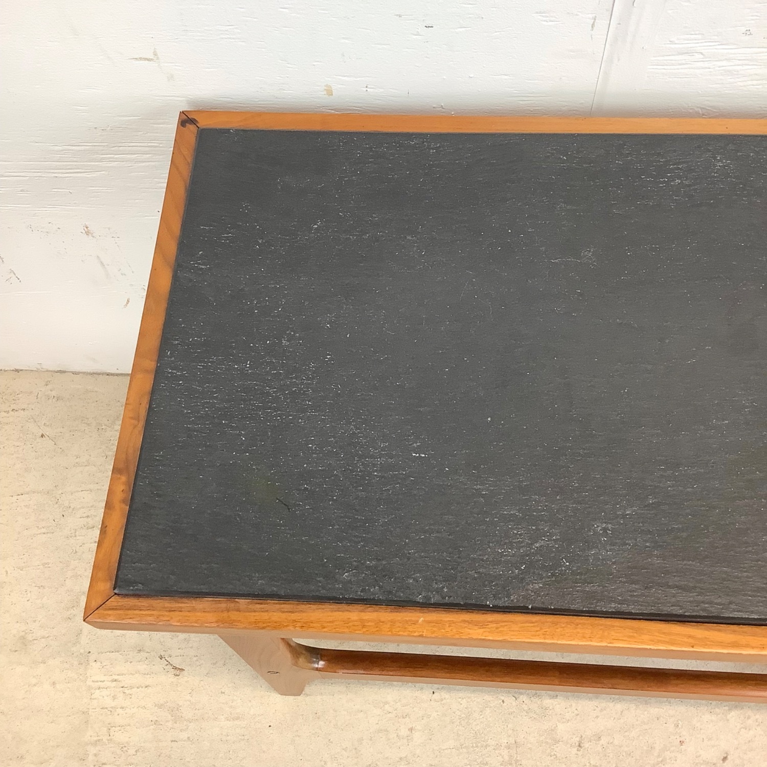 Danish Modern Teak End Table with Black Slate Top - image-4