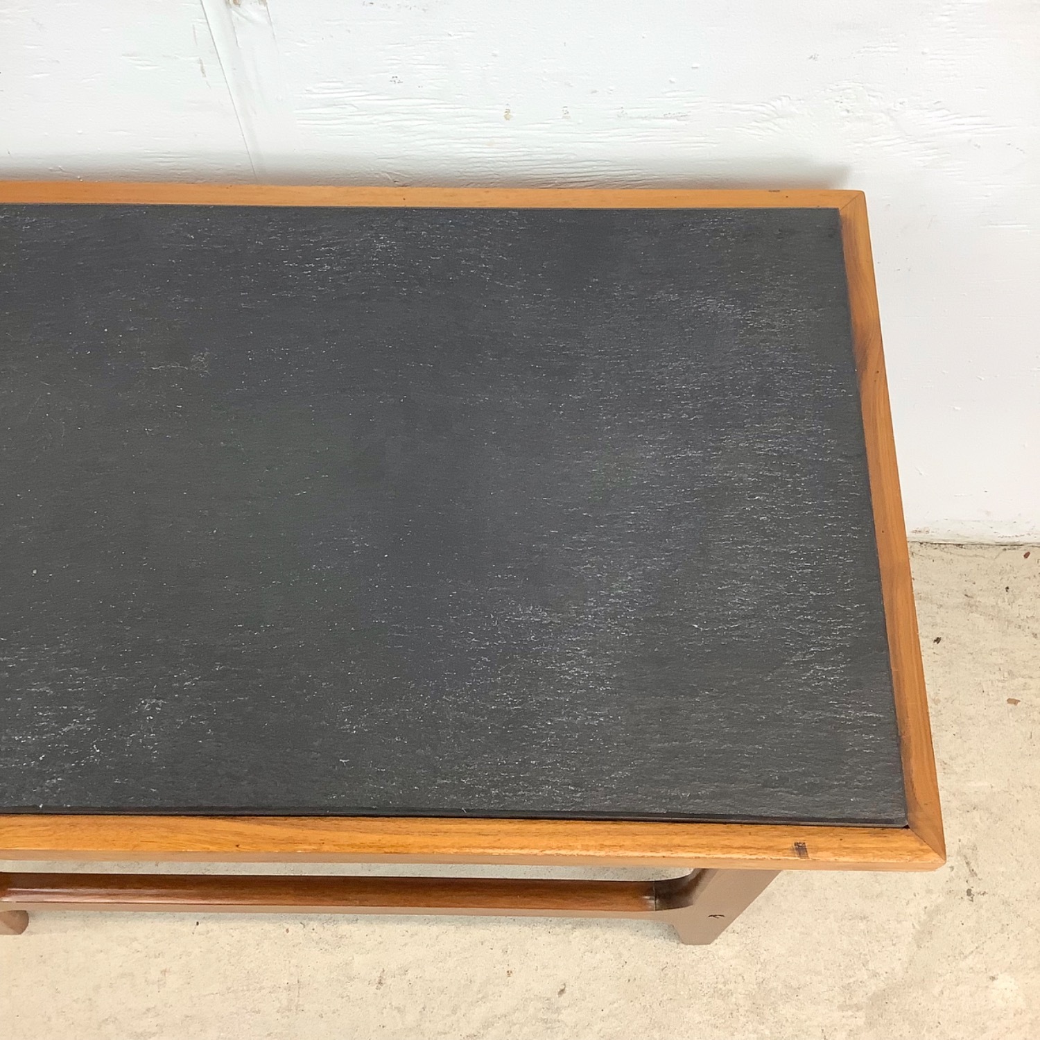Danish Modern Teak End Table with Black Slate Top - image-5